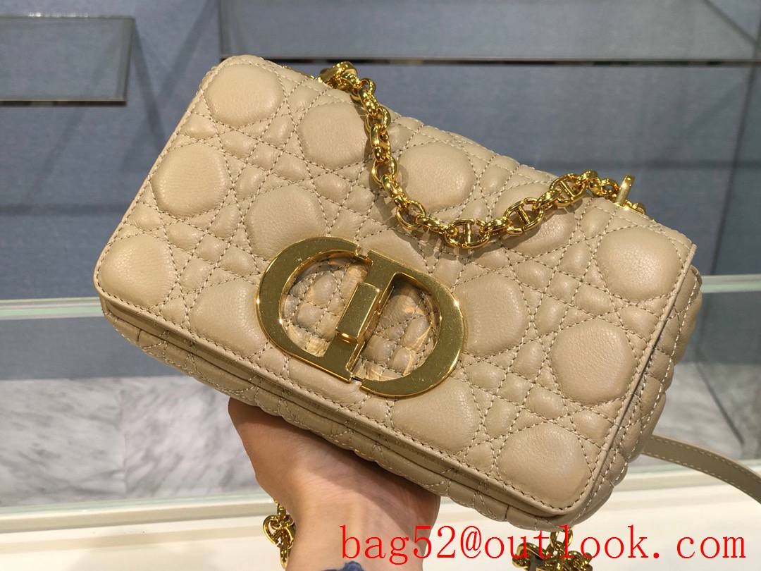 Dior Apricot small Dior Caro bag chain shoulder handbag