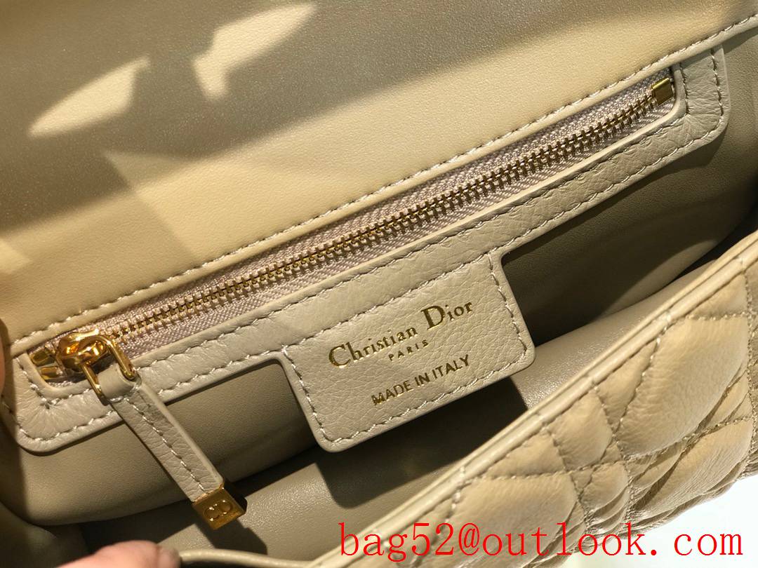 Dior Apricot small Dior Caro bag chain shoulder handbag