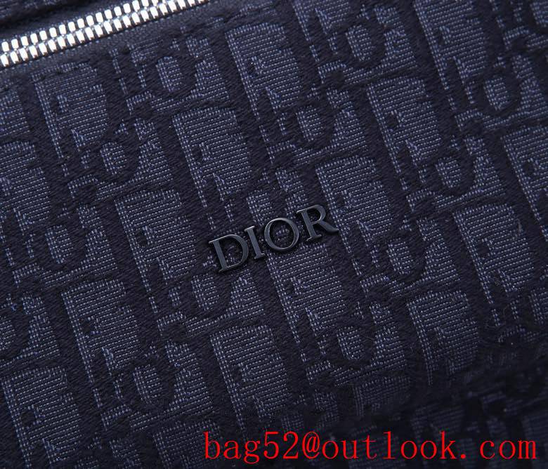 Dior Couple's Oblique Backpack Small Logo in Metal Vintage Print Pattern black backpack bag