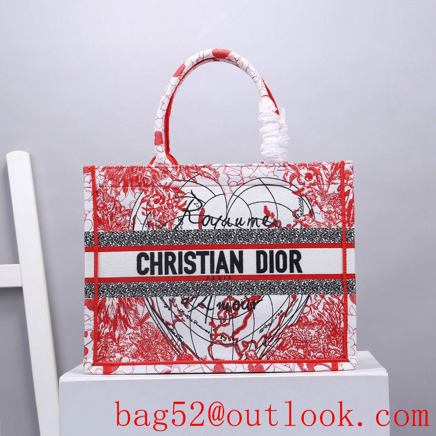 Dior red big heart Chinese Valentine's Day limited edition Dioramour book tote small handbag