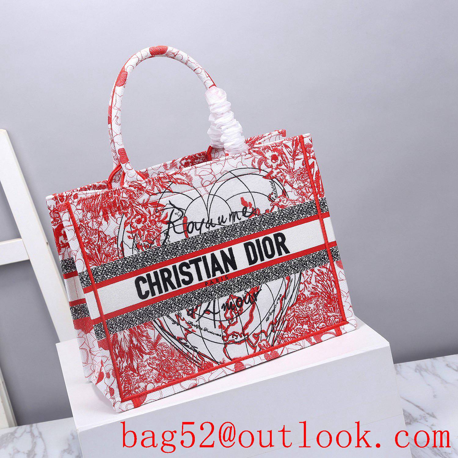 Dior red big heart Chinese Valentine's Day limited edition Dioramour book tote small handbag