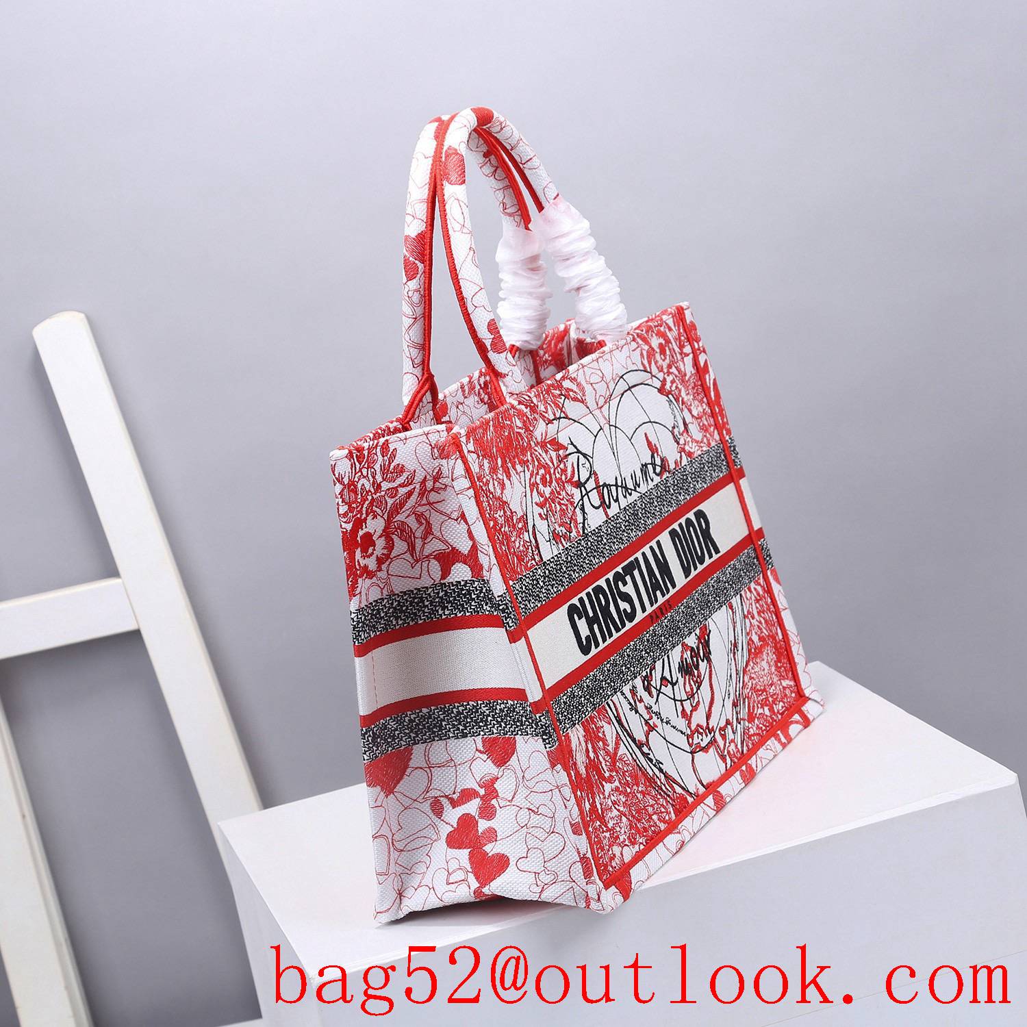 Dior red big heart Chinese Valentine's Day limited edition Dioramour book tote small handbag