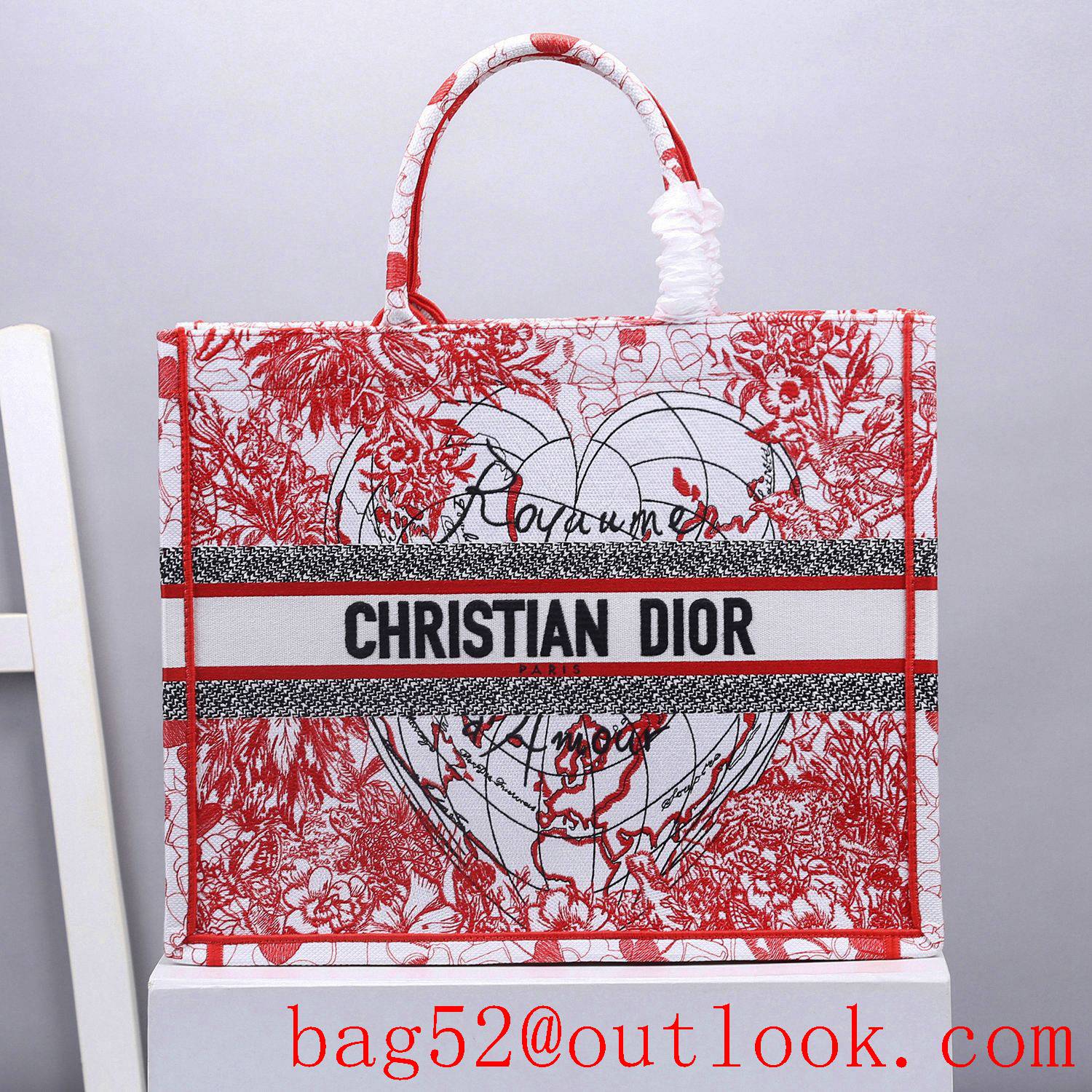 Dior red big heart Chinese Valentine's Day limited edition Dioramour book tote large handbag