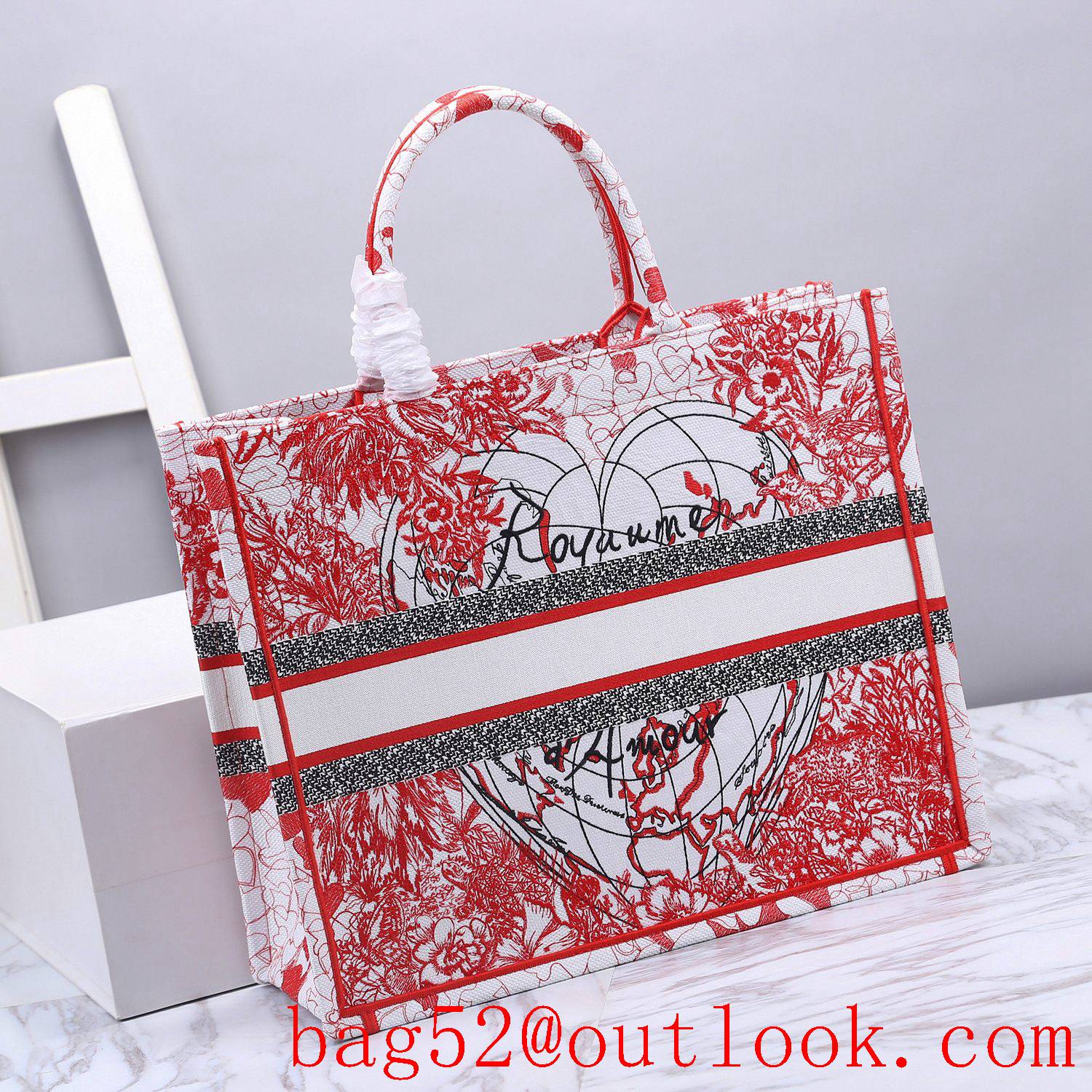 Dior red big heart Chinese Valentine's Day limited edition Dioramour book tote large handbag