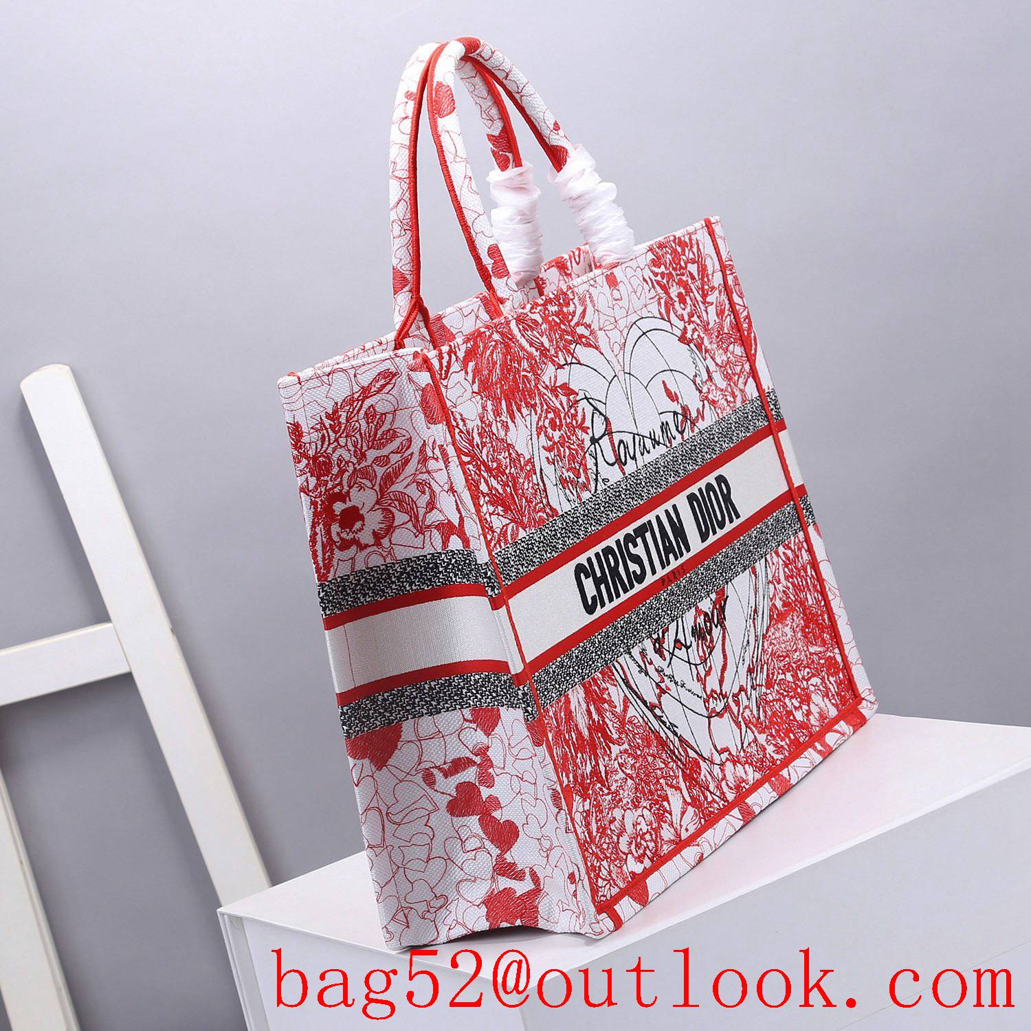 Dior red big heart Chinese Valentine's Day limited edition Dioramour book tote large handbag