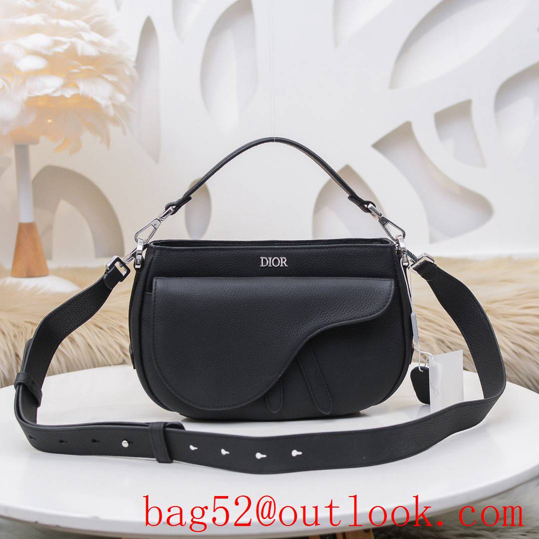 Dior The latest men's old flower canvas dumpling black medium shoulder crossbody bag