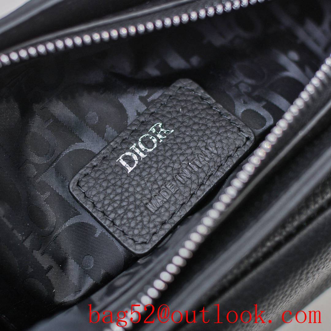 Dior The latest men's old flower canvas dumpling black medium shoulder crossbody bag