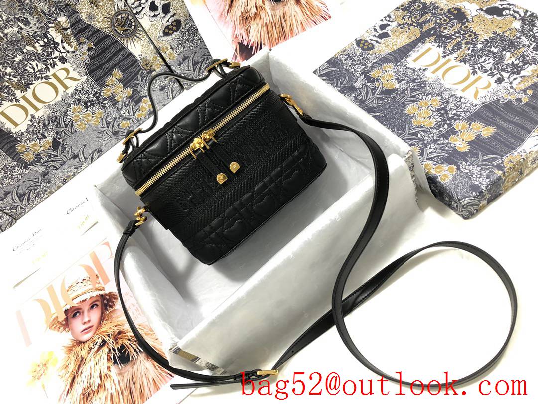 Dior Heart DiorTravel zippy tote crossbody shoulder handbag Embossed black cosmetic logo bag