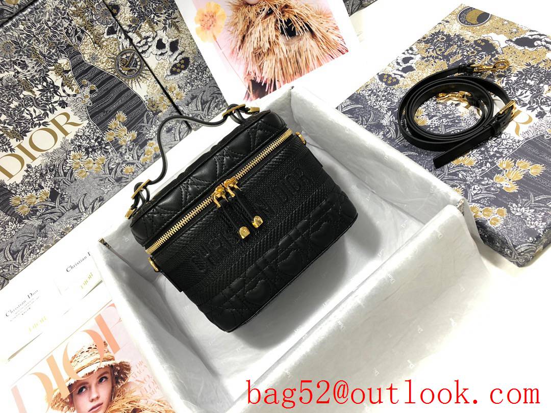 Dior Heart DiorTravel zippy tote crossbody shoulder handbag Embossed black cosmetic logo bag