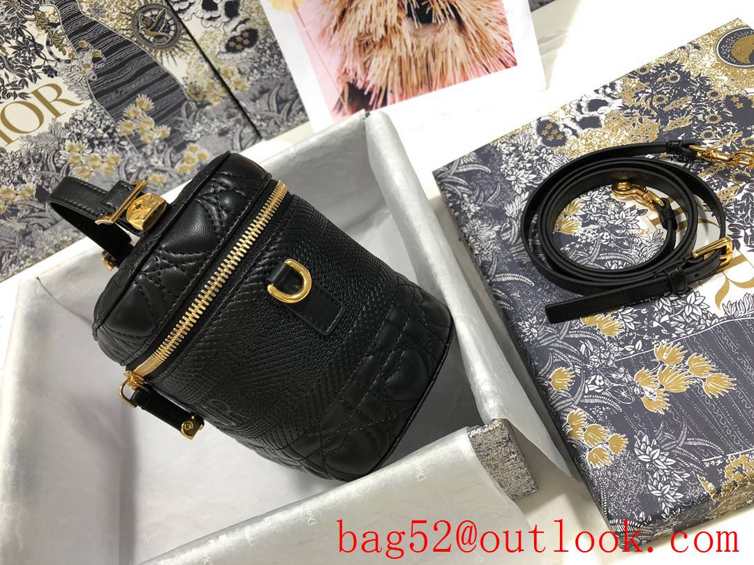 Dior Heart DiorTravel zippy tote crossbody shoulder handbag Embossed black cosmetic logo bag