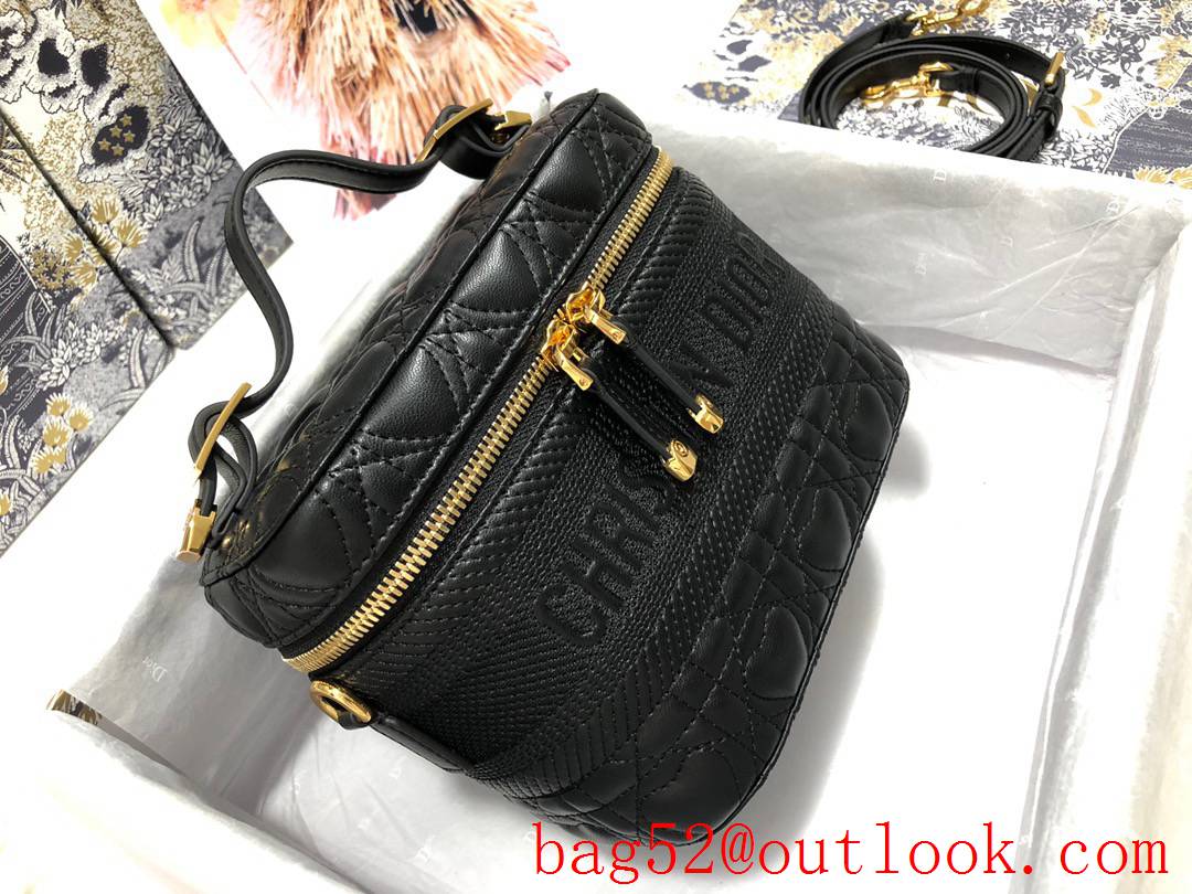 Dior Heart DiorTravel zippy tote crossbody shoulder handbag Embossed black cosmetic logo bag