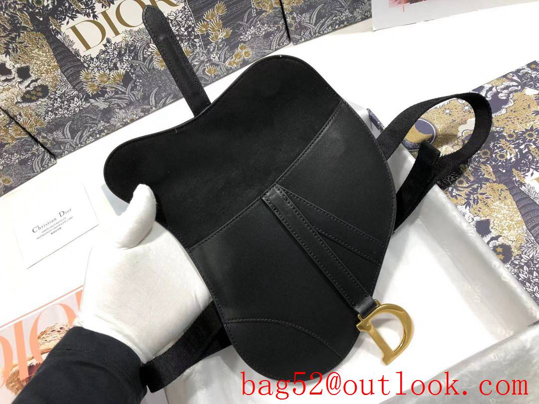 Dior Belt bag plain Saddle calfskin black shoulder bag