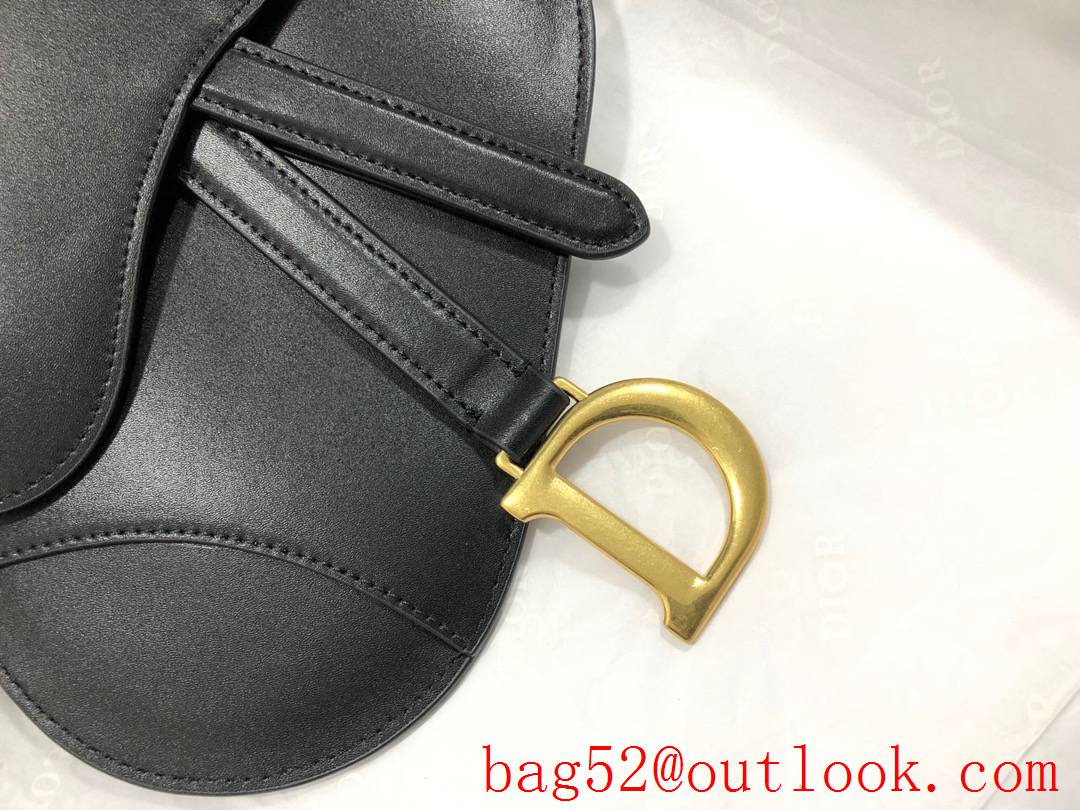 Dior Belt bag plain Saddle calfskin black shoulder bag