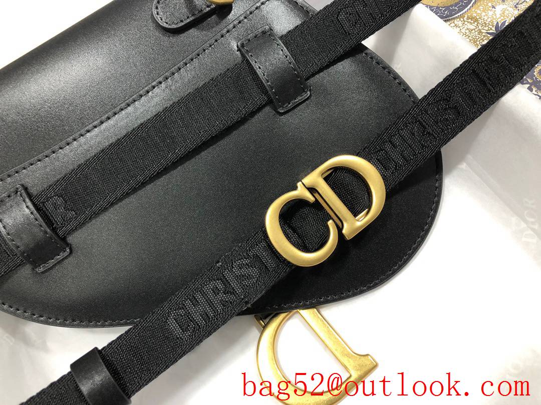 Dior Belt bag plain Saddle calfskin black shoulder bag