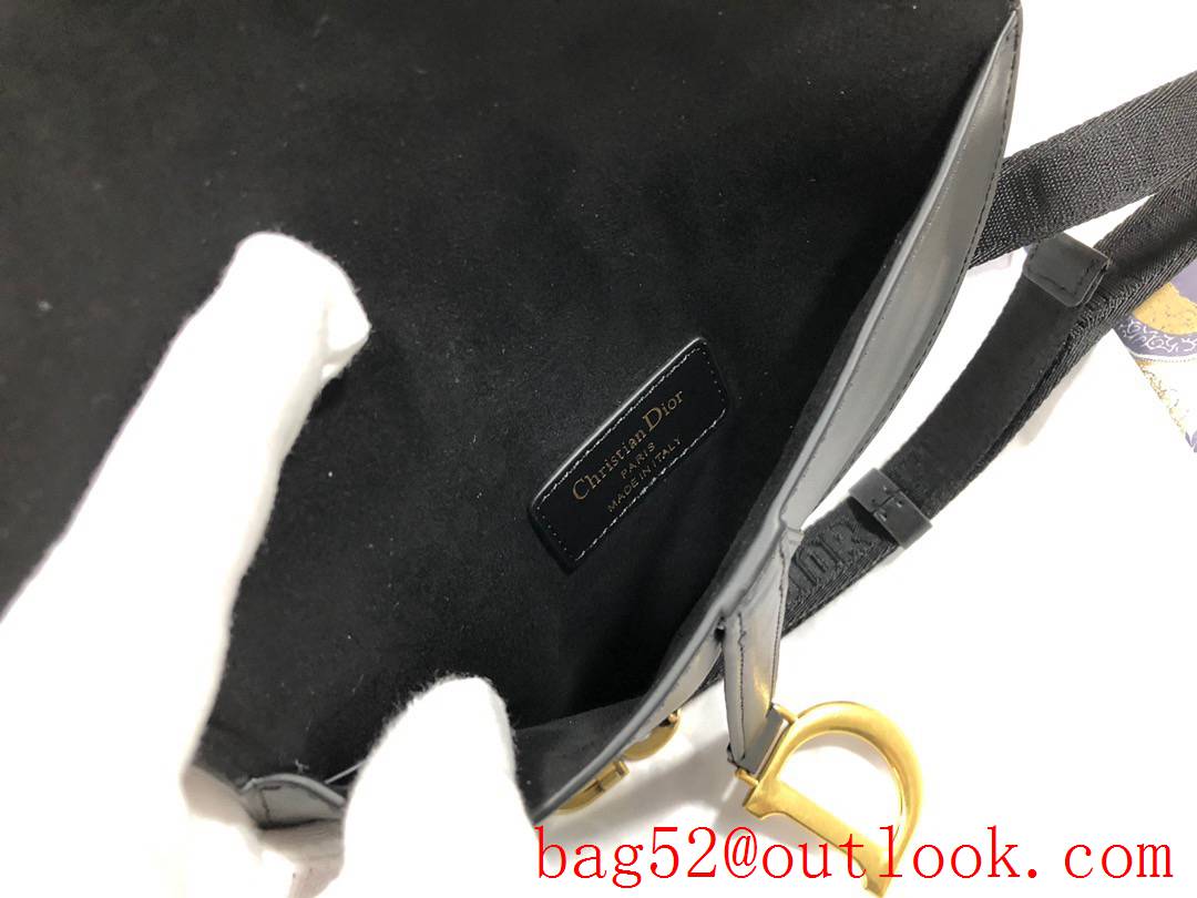 Dior Belt bag plain Saddle calfskin black shoulder bag