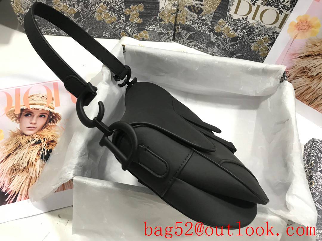 Dior Matte Ultra matte Finish Metal Saddle Horse Large Hardware black bag
