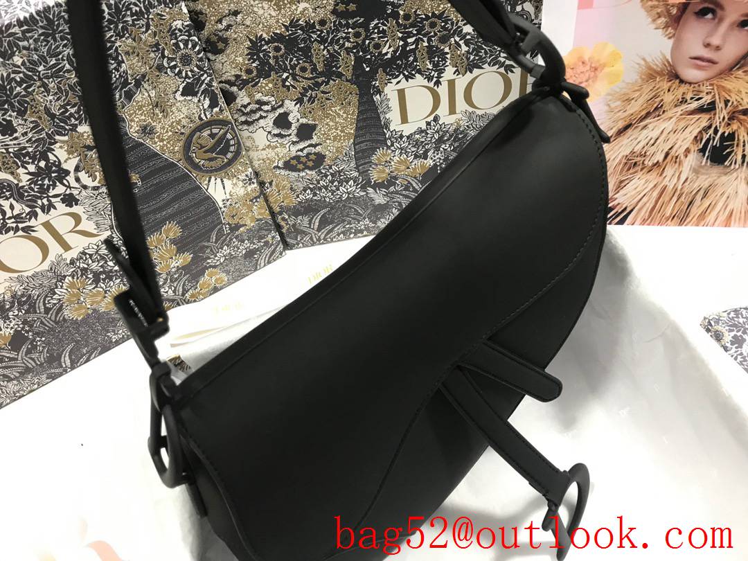 Dior Matte Ultra matte Finish Metal Saddle Horse Large Hardware black bag