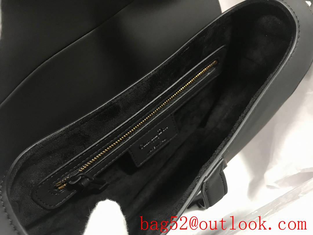 Dior Matte Ultra matte Finish Metal Saddle Horse Large Hardware black bag