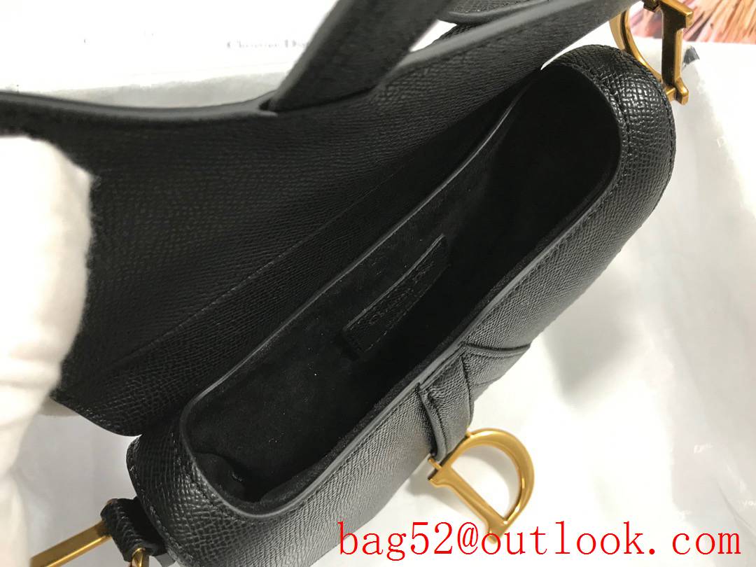 Dior palm pattern black medium saddle CD