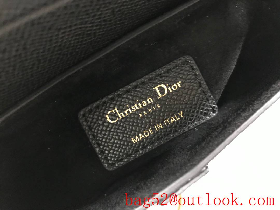 Dior palm pattern black medium saddle CD