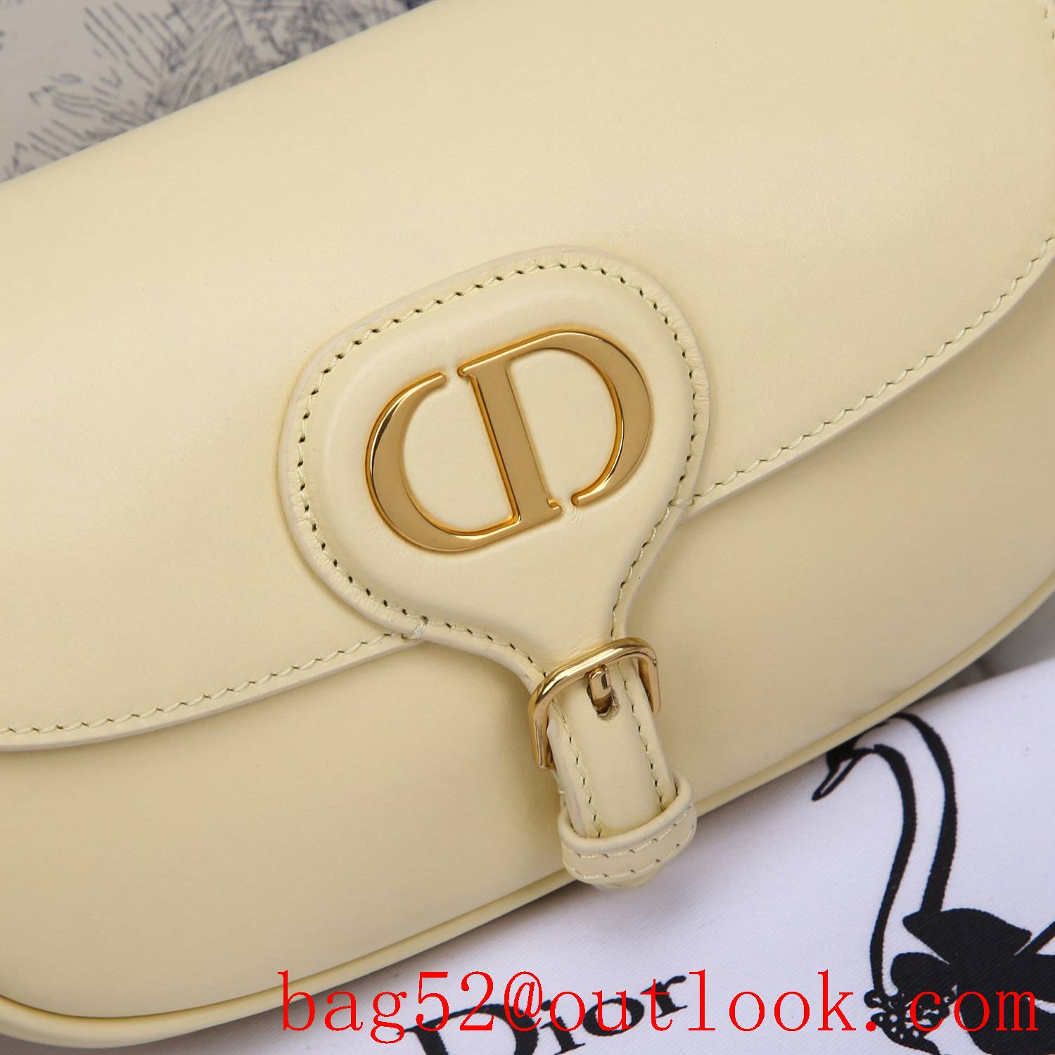 Dior bobby cream underarm shoulder crossbody Calfskin wear-resistant medium bag