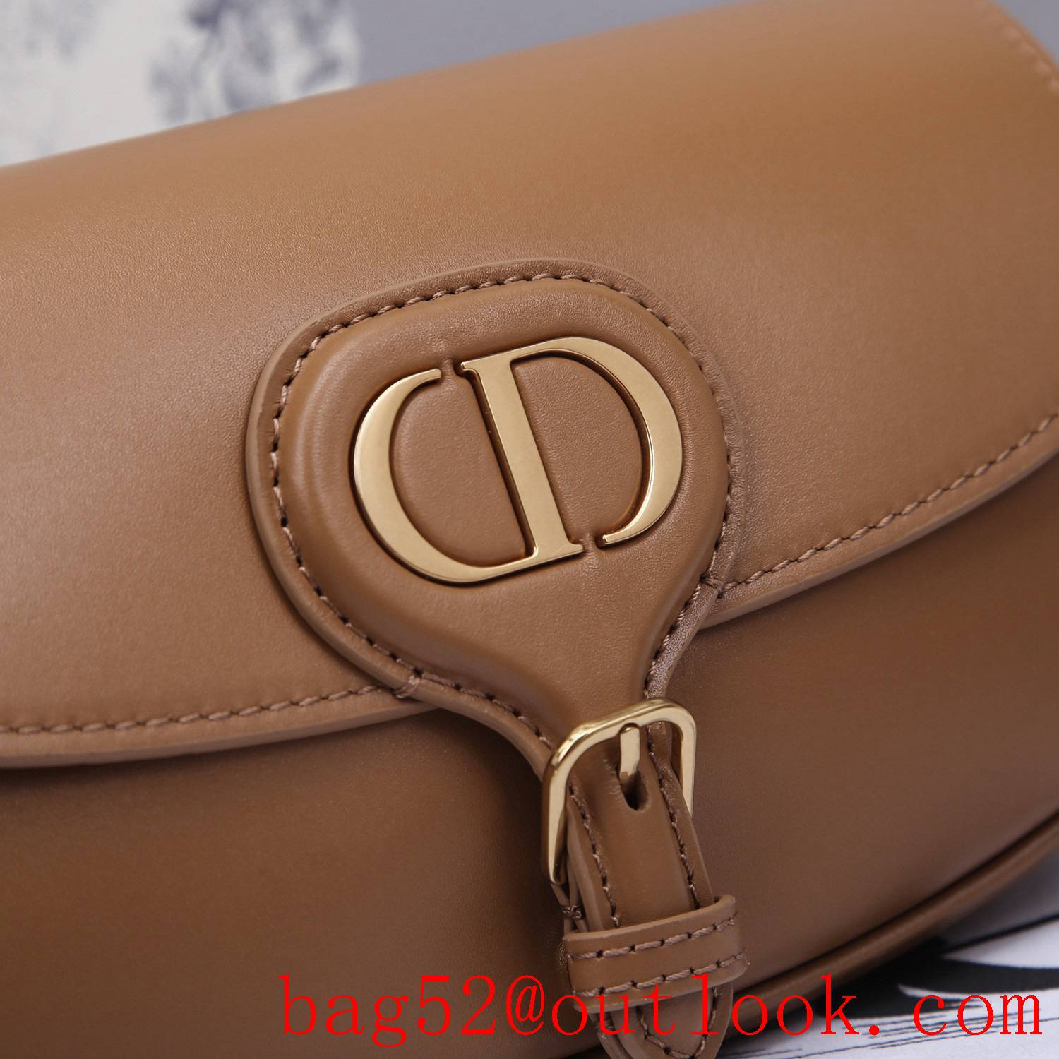 Dior Calfskin wear-resistant medium bobby cream underarm shoulder crossbody bag