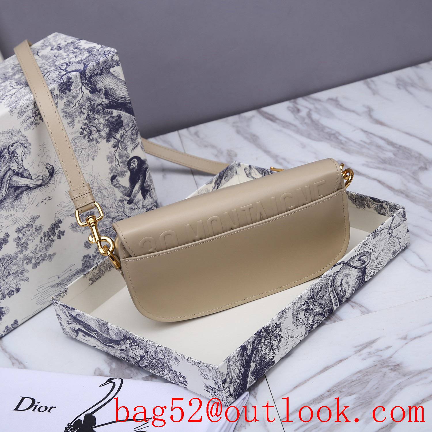 Dior bobby light cream medium underarm shoulder crossbody Calfskin wear-resistant bag