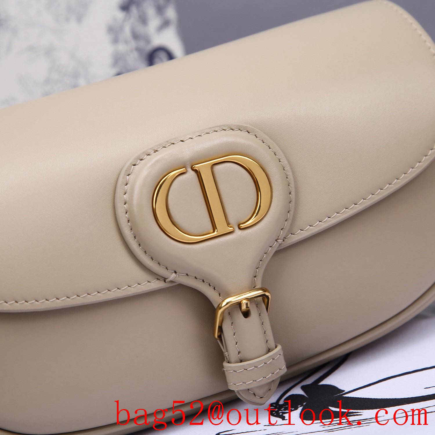 Dior bobby light cream medium underarm shoulder crossbody Calfskin wear-resistant bag