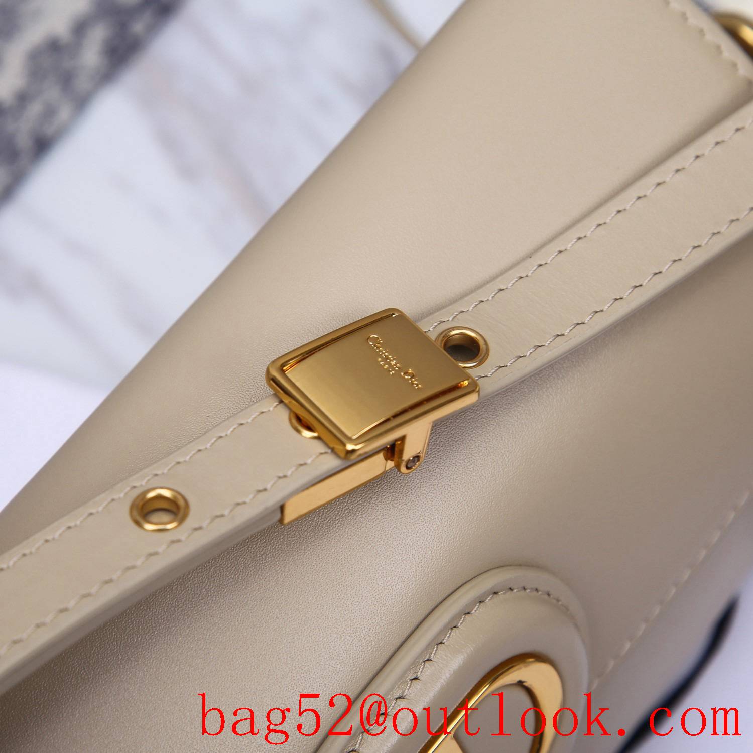 Dior bobby light cream medium underarm shoulder crossbody Calfskin wear-resistant bag