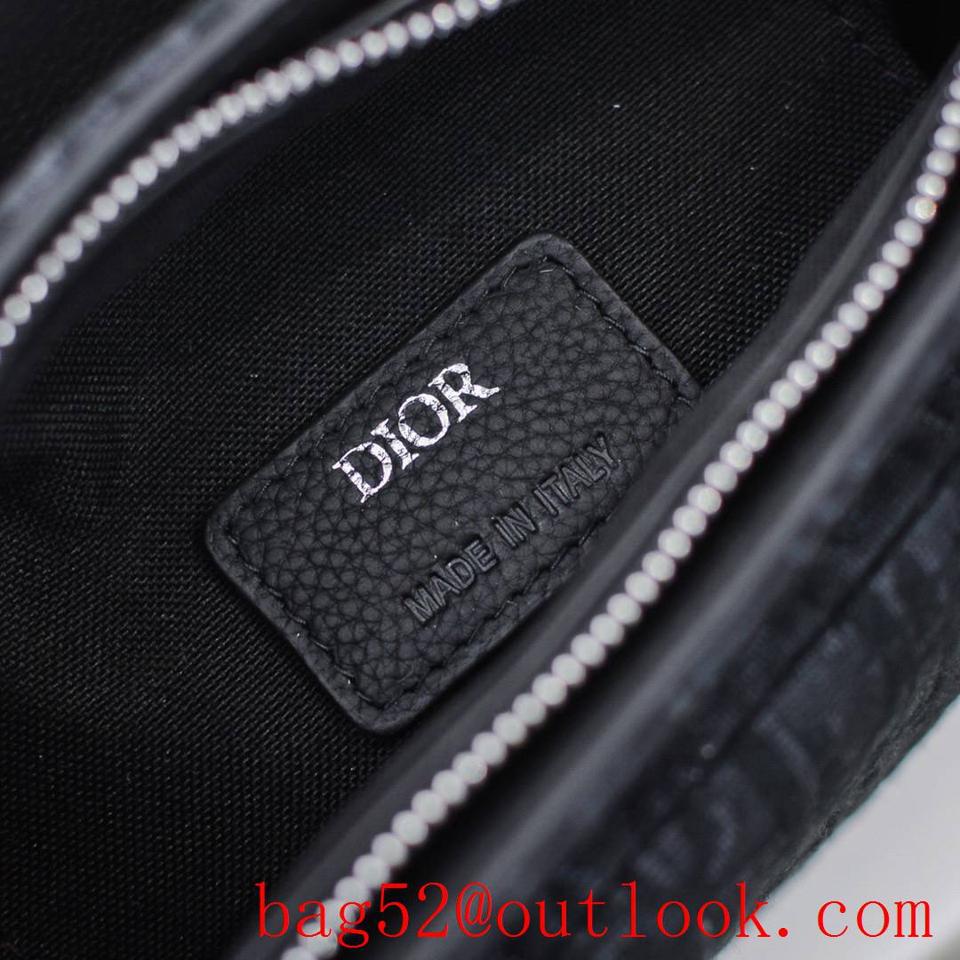 Dior shoulder crossbody The latest men's old flower canvas dumpling black medium bag