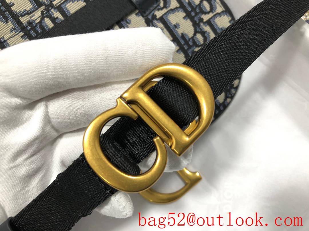 Dior Canvas Saddle belt dark blue Dior Oblique jacquard shoulder bag