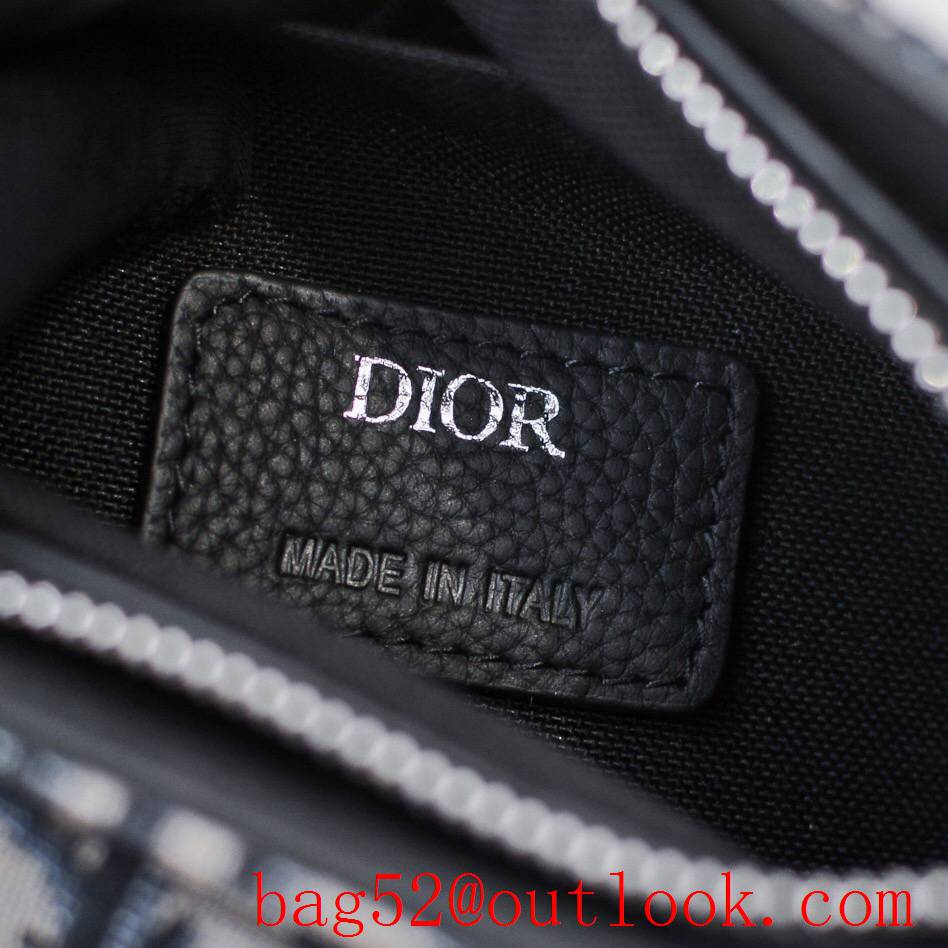 Dior shoulder crossbody The latest men's classic pattern full body logo canvas dumpling black medium bag