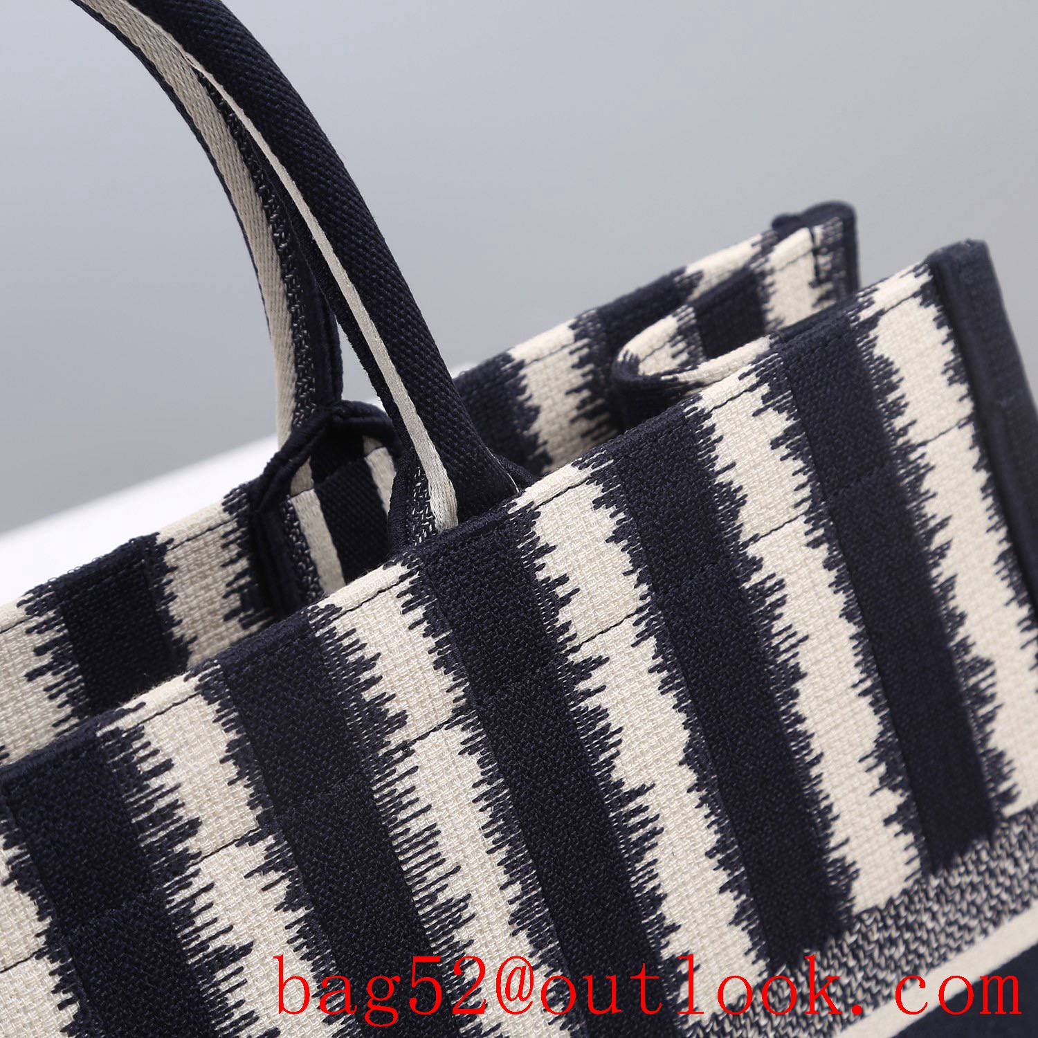 Dior large darkblue stripes big space tote lady bag