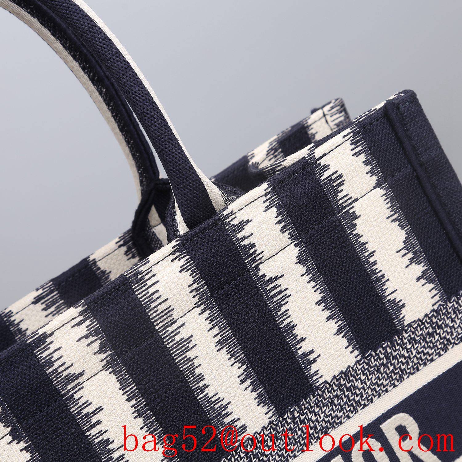 Dior big space small darkblue stripes tote lady bag