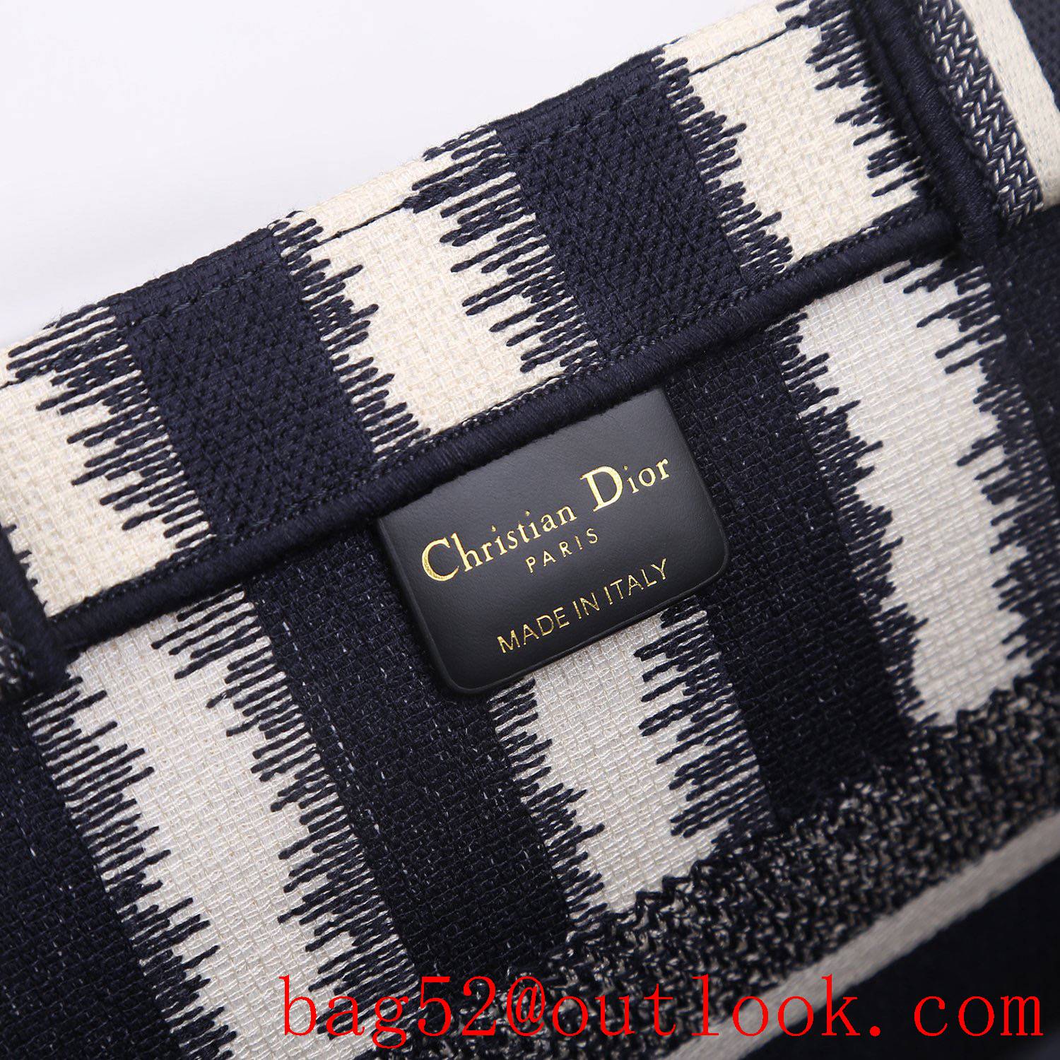 Dior big space small darkblue stripes tote lady bag