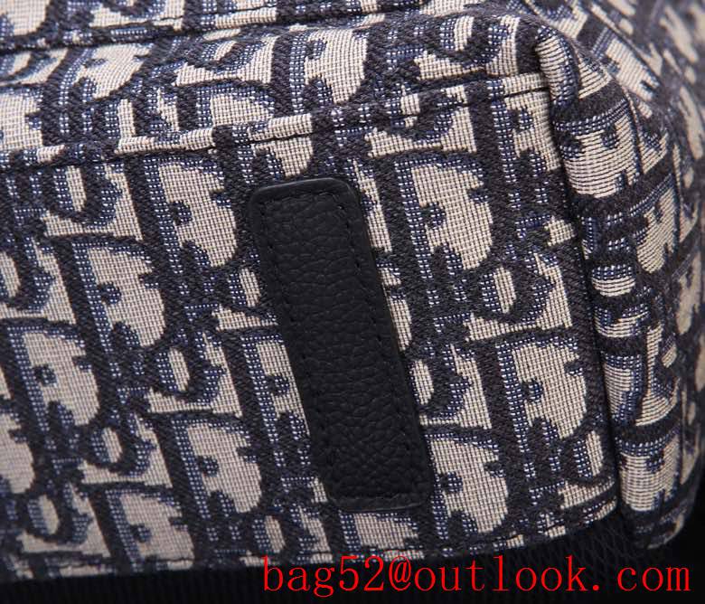 Dior Couple's Oblique Backpack Vintage Print Pattern black backpack full logo bag