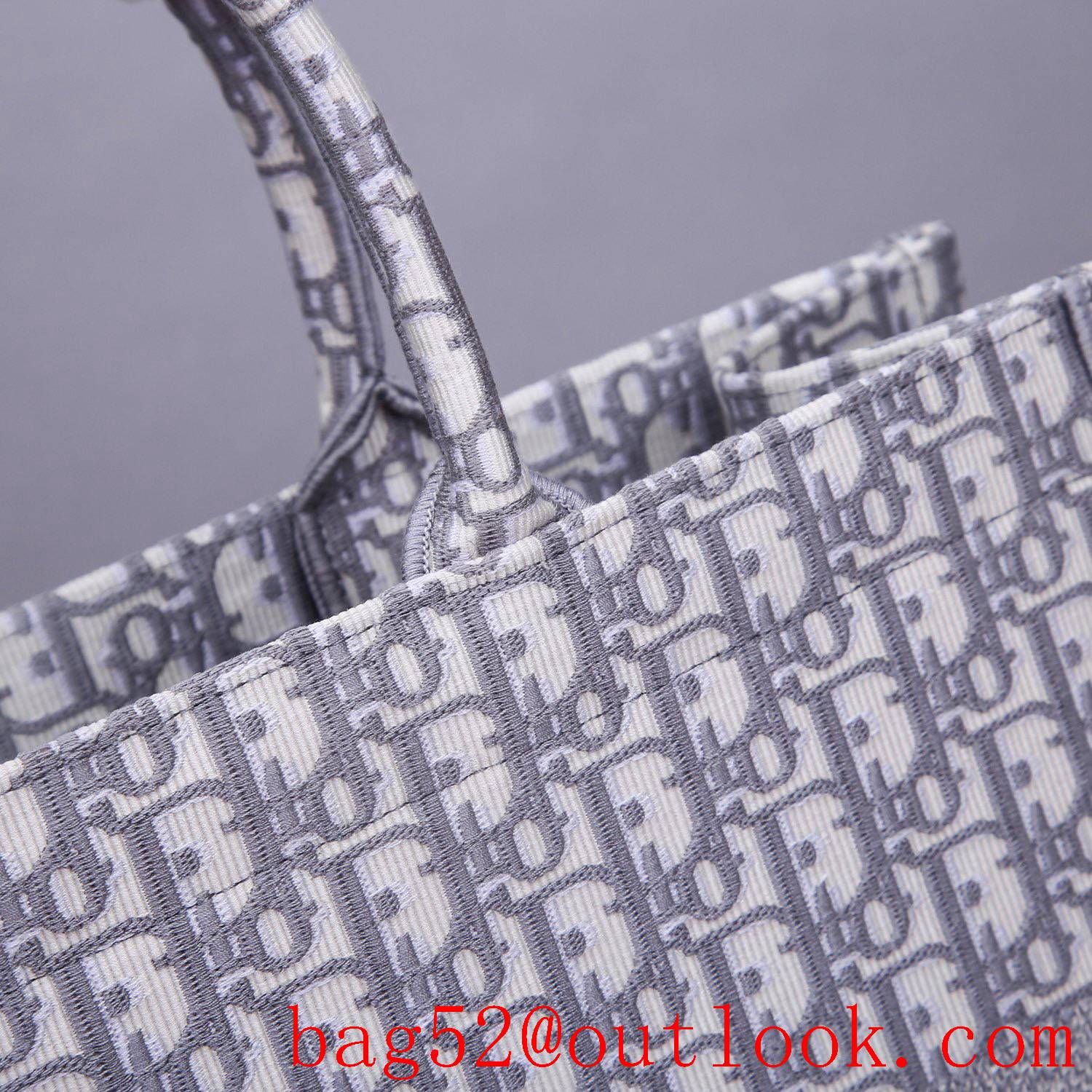 Dior book tote large grey classic pattern handbag