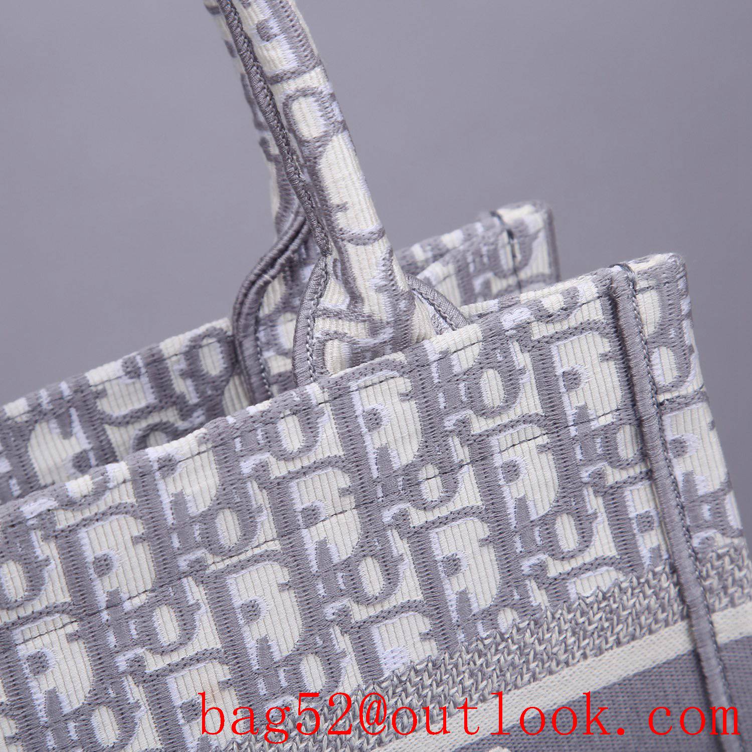 Dior book tote small grey classic pattern shopping bag handbag