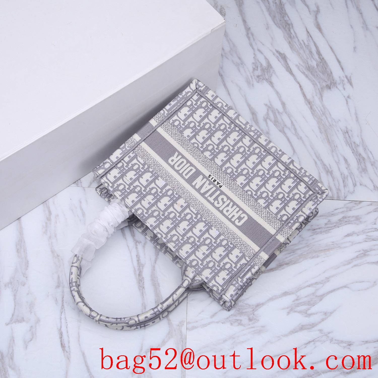 Dior book tote small grey classic pattern shopping bag handbag