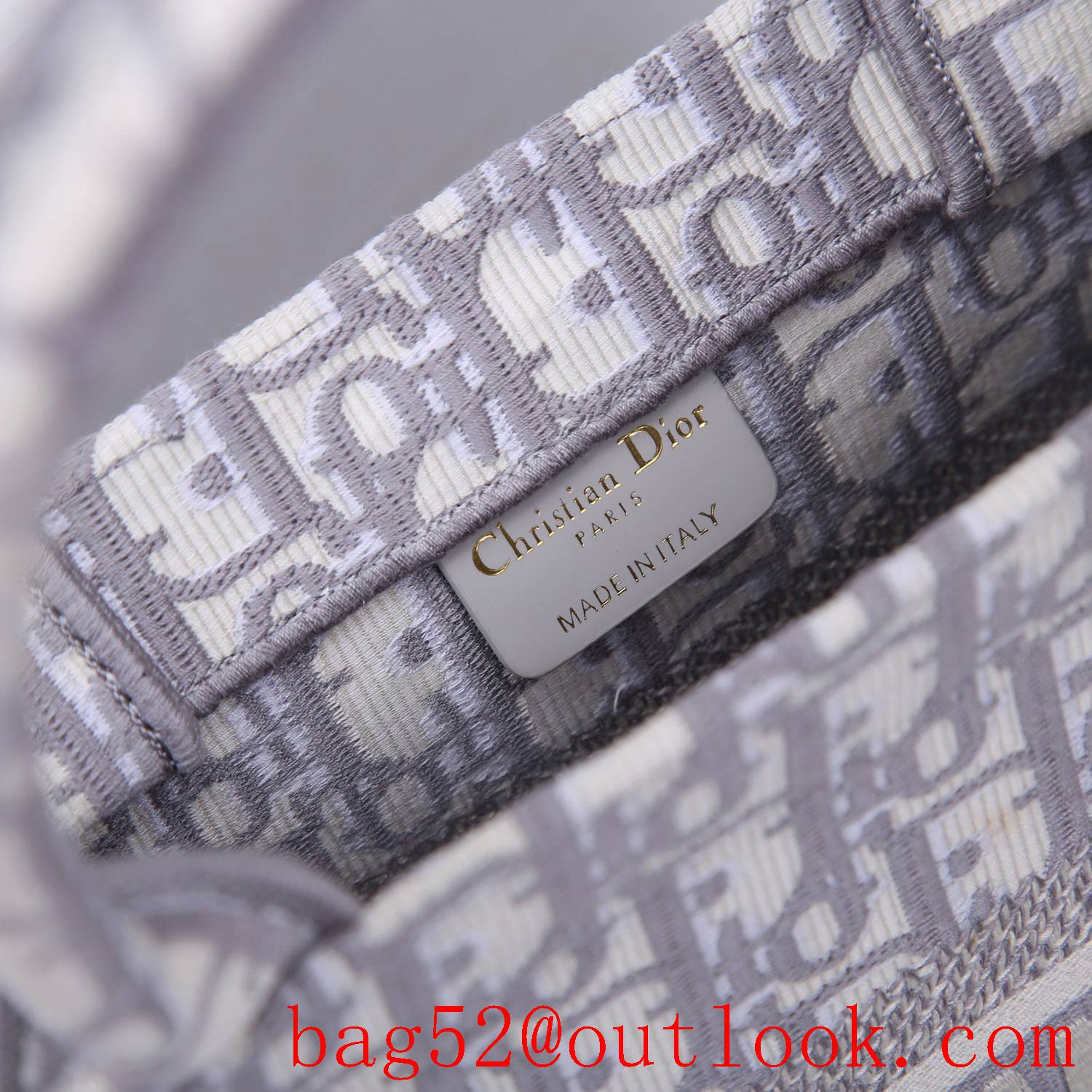 Dior book tote small grey classic pattern shopping bag handbag