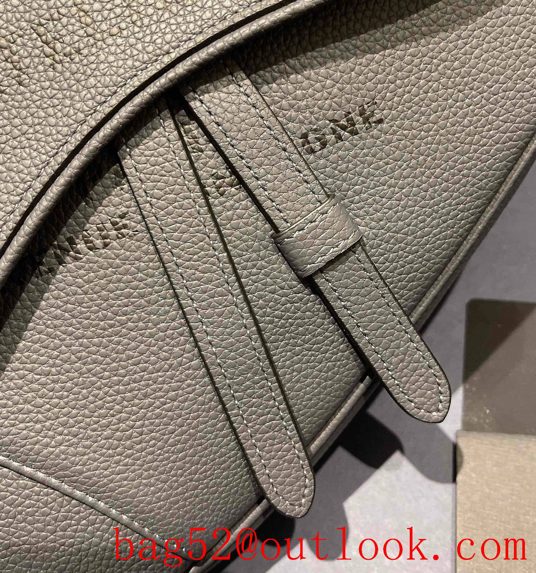 Dior calfskin leather black print logo christian atelier saddle shoulder grey bag