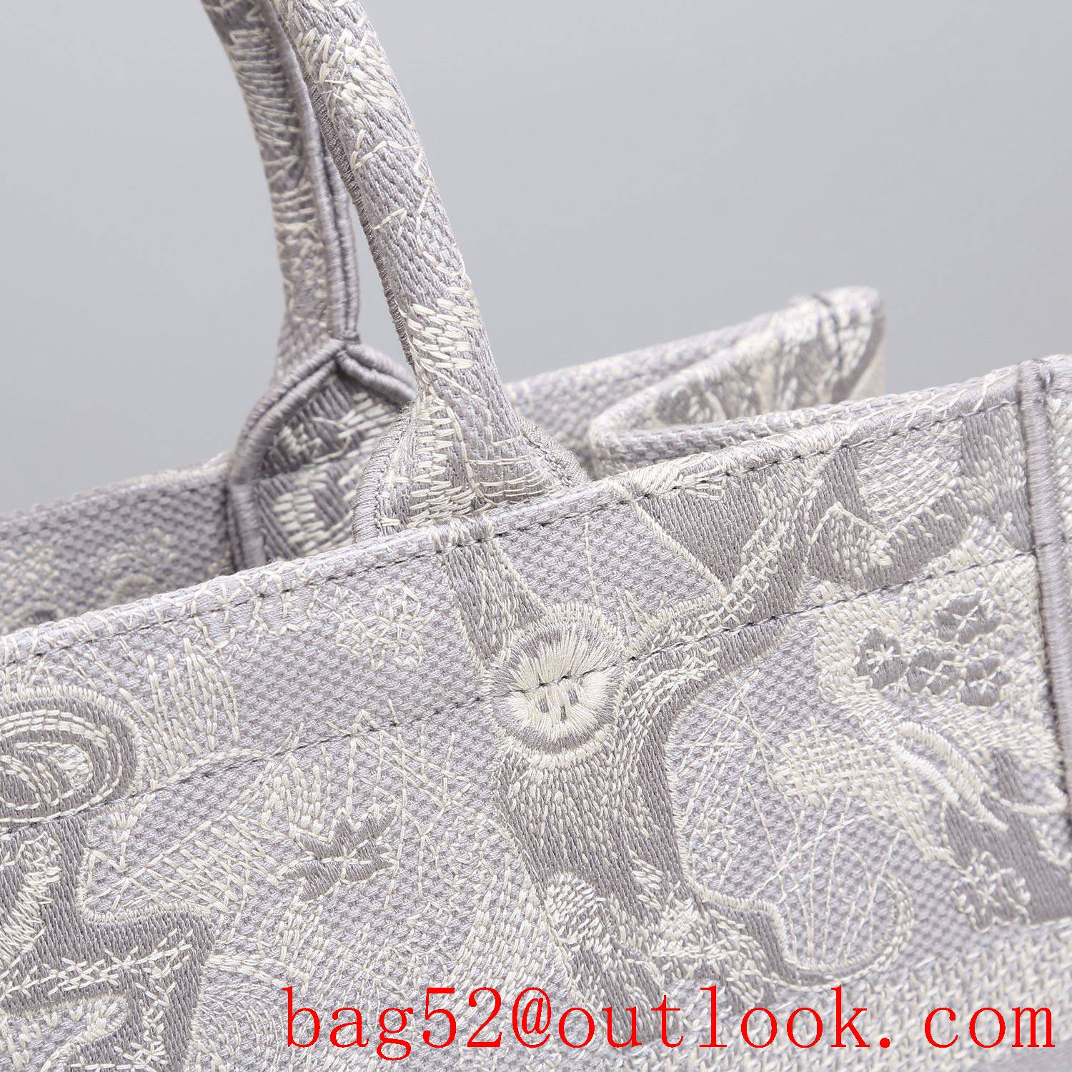 Dior Bayadere pattern mixed effect embroidery book tote small grey tiger D-Stripes pattern bag