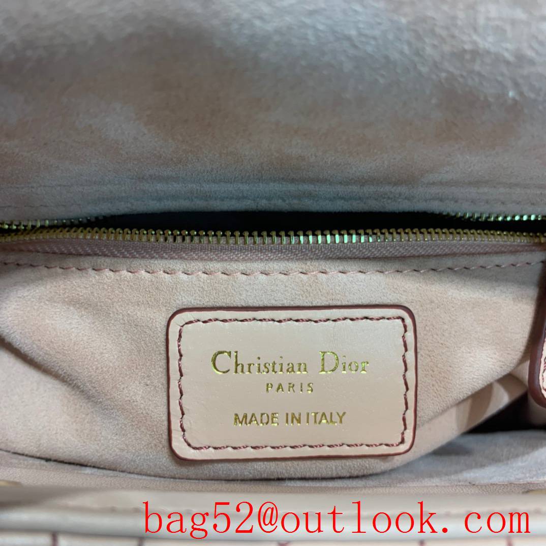 Dior fairy-like gradient light pink shoulder crossbody Lamb Leather Cannage handbag