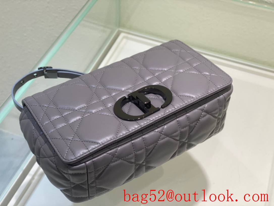 Dior Caro turbo bag black hardware calfskin light purpule shoulder meidum handbag