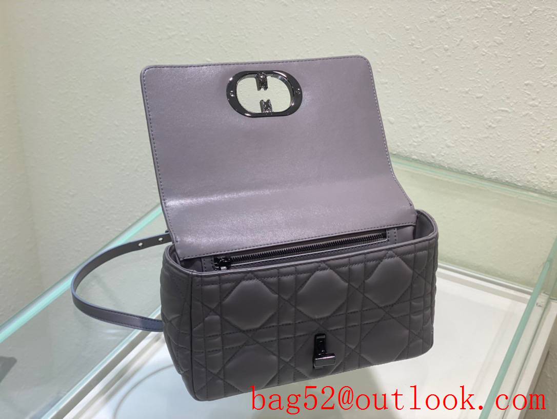 Dior Caro turbo bag black hardware calfskin light purpule shoulder meidum handbag