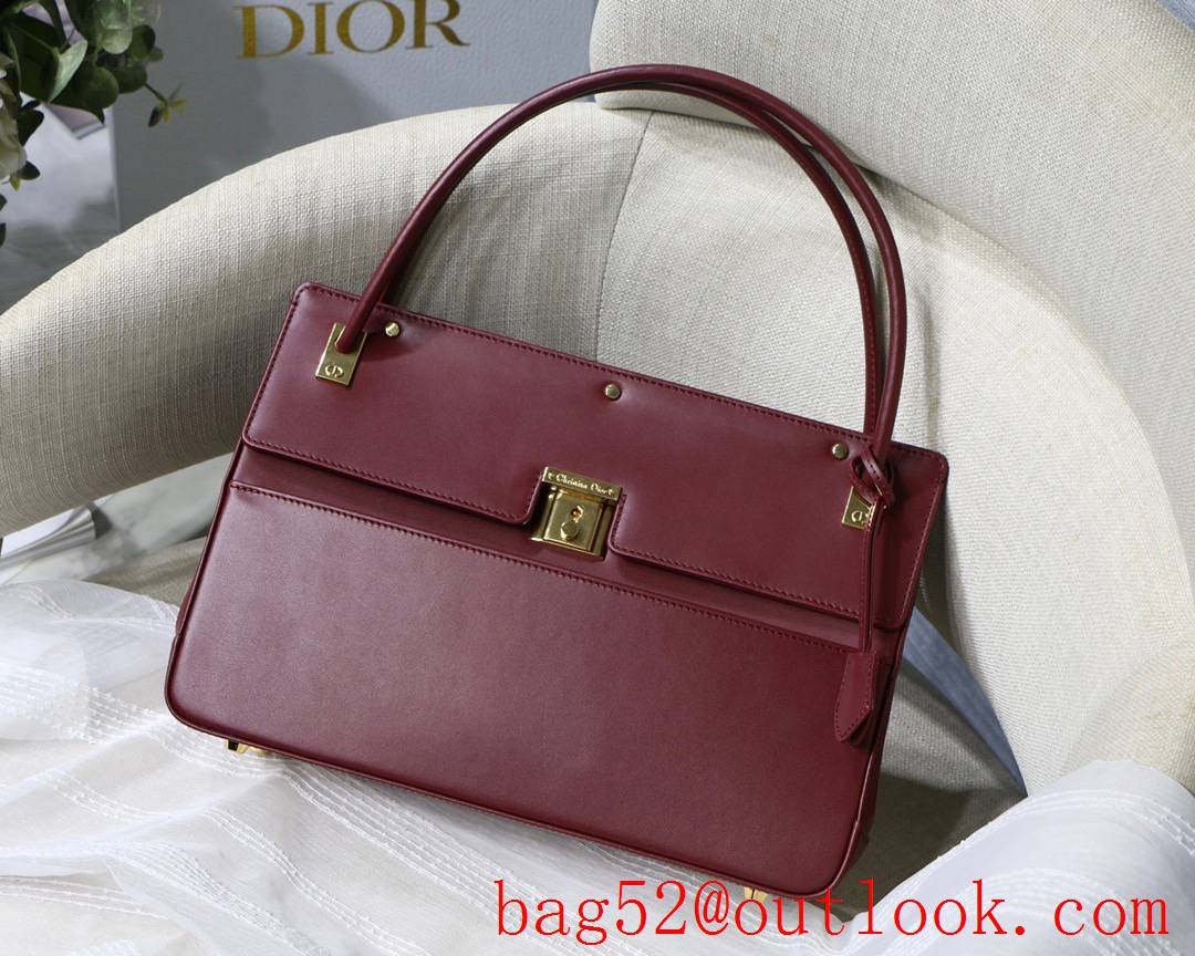 Dior new Parisienne bag Vintage Design Practical Features Smooth Calfskin Closure winered handbag