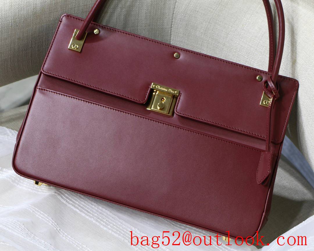 Dior new Parisienne bag Vintage Design Practical Features Smooth Calfskin Closure winered handbag