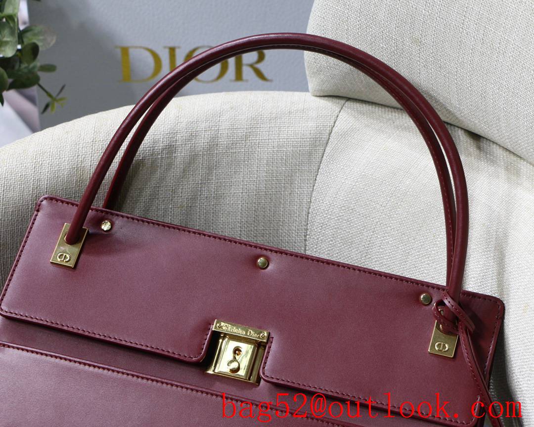 Dior new Parisienne bag Vintage Design Practical Features Smooth Calfskin Closure winered handbag