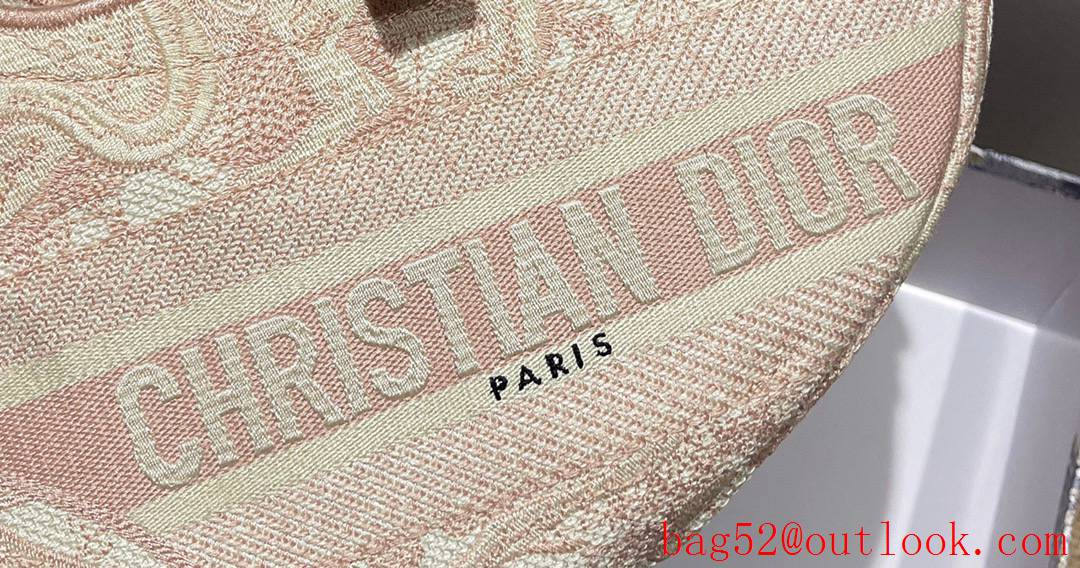 Dior oblique Anti-IT saddle flower full body logo metal CD shoulder crossbody pink handbag bag