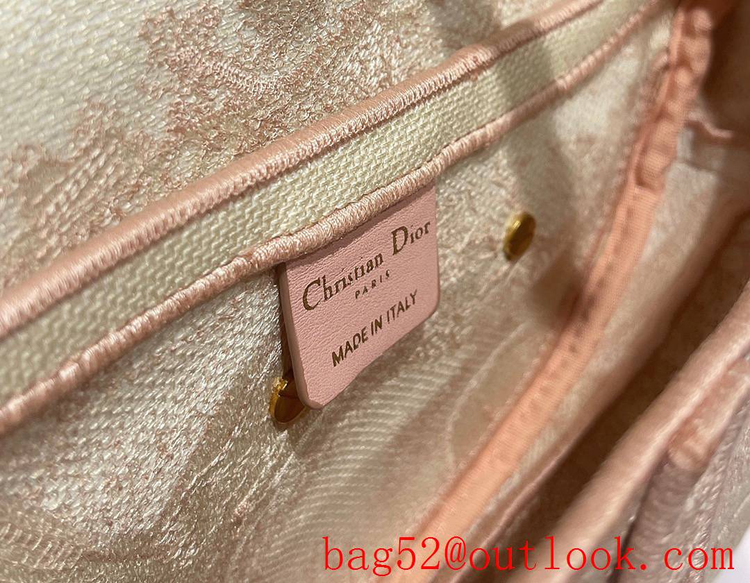 Dior oblique Anti-IT saddle flower full body logo metal CD shoulder crossbody pink handbag bag